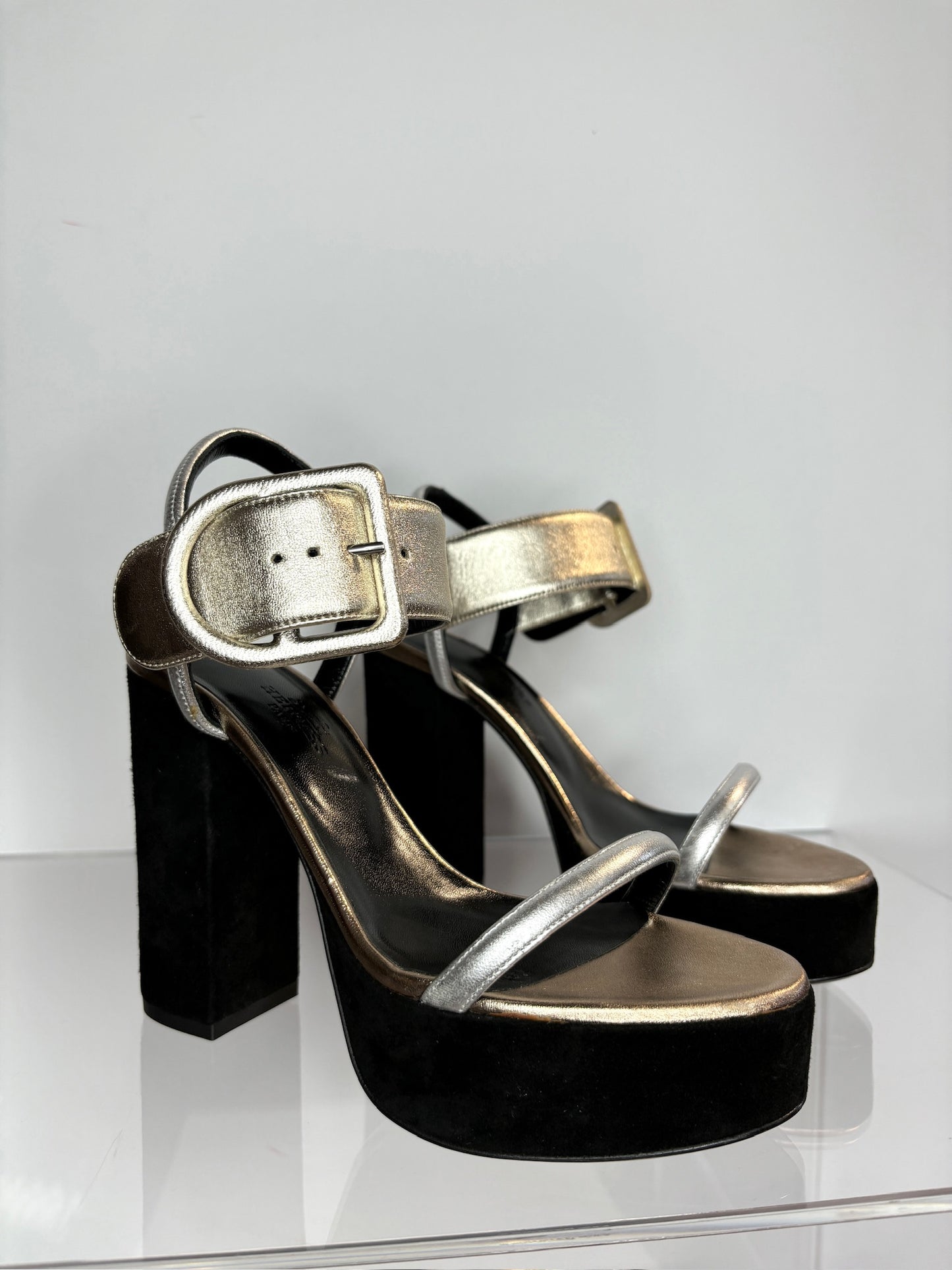 Hermes Leather Thick Platform Heel 6