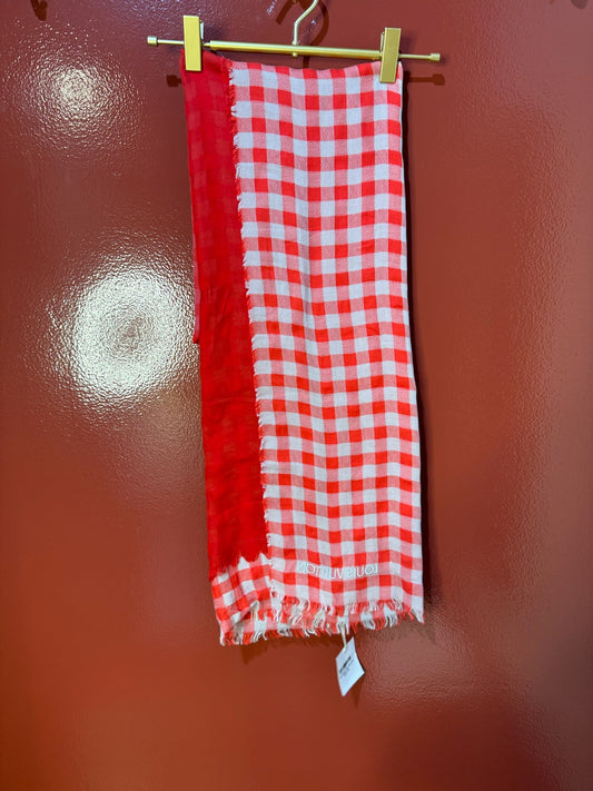 Louis Vuitton Red Checkered Scarf