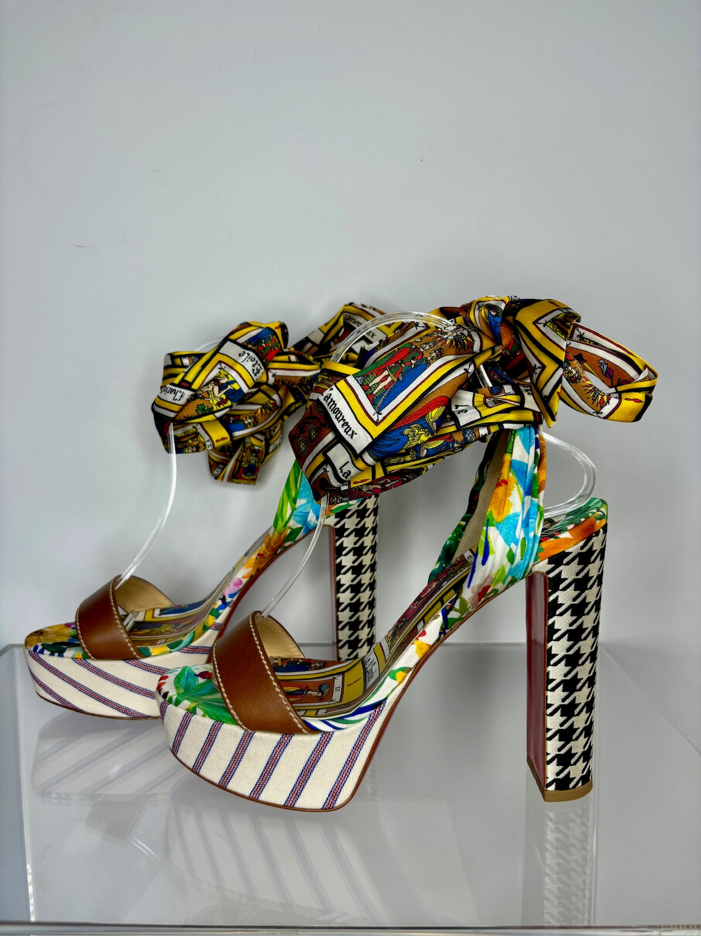 Christian Louboutin Multi Color Platform Heel 39