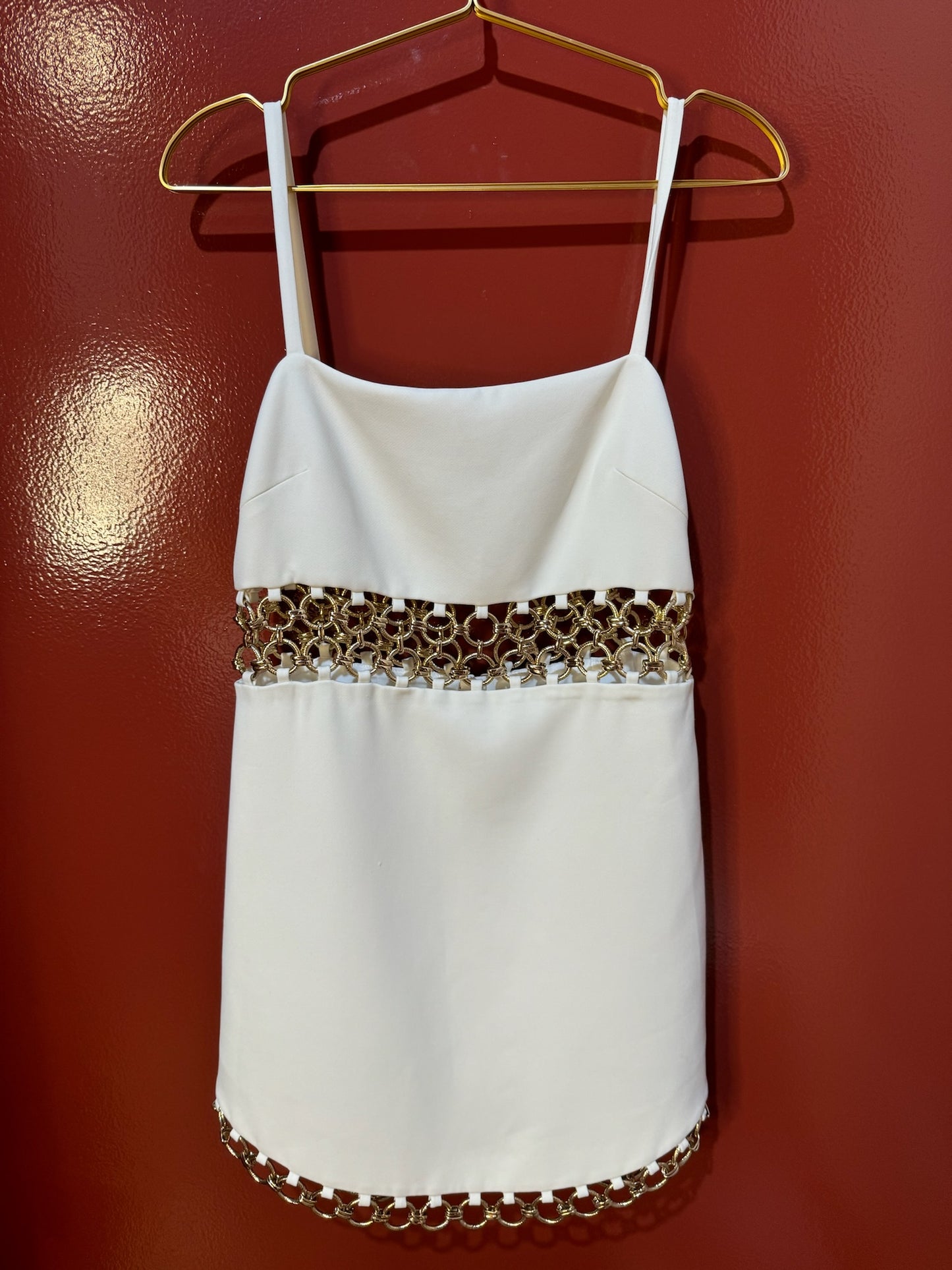 White Alexis Chain Dress Small