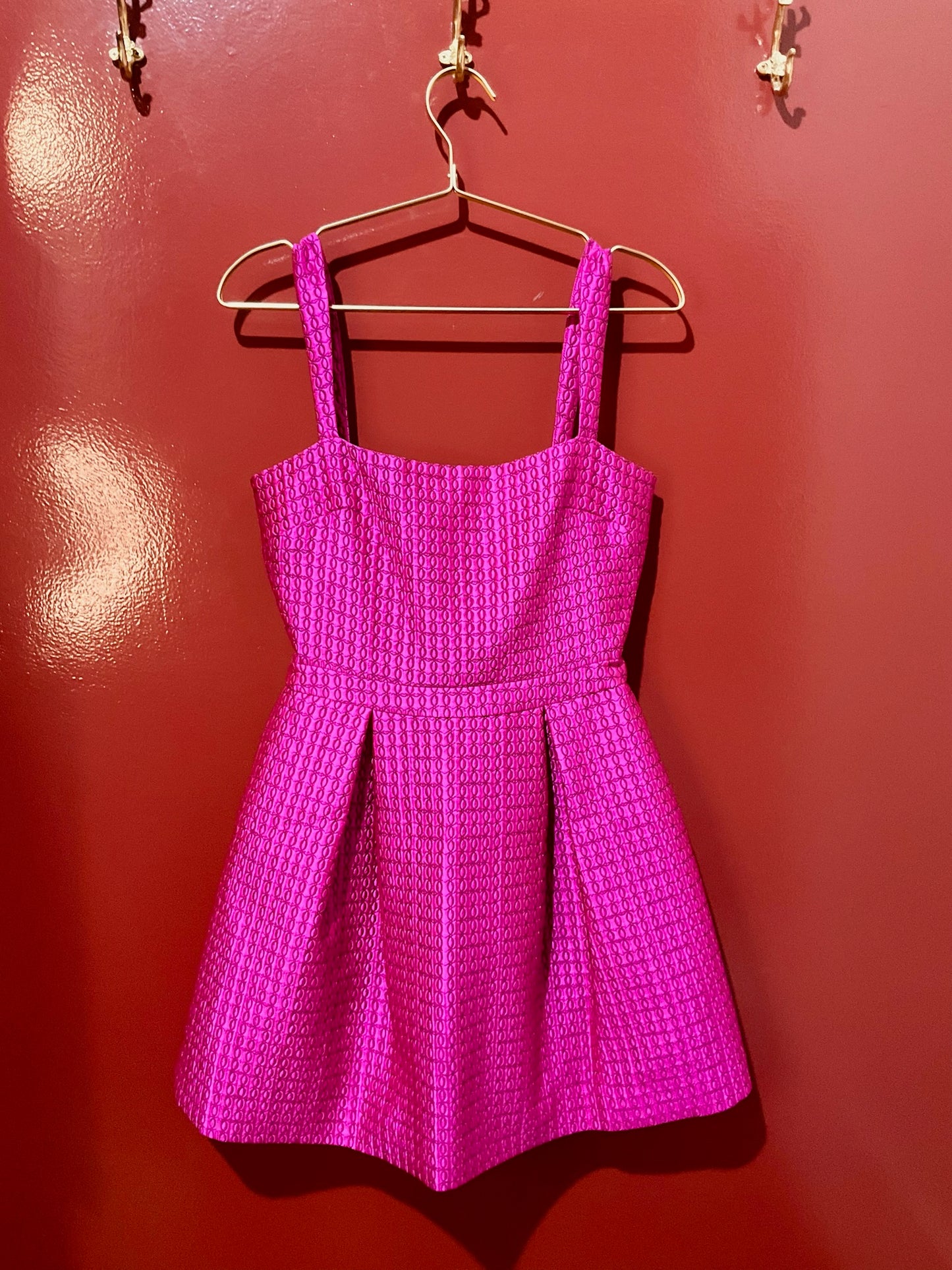 Alexis Square Neck Mini Dress Hot Pink S