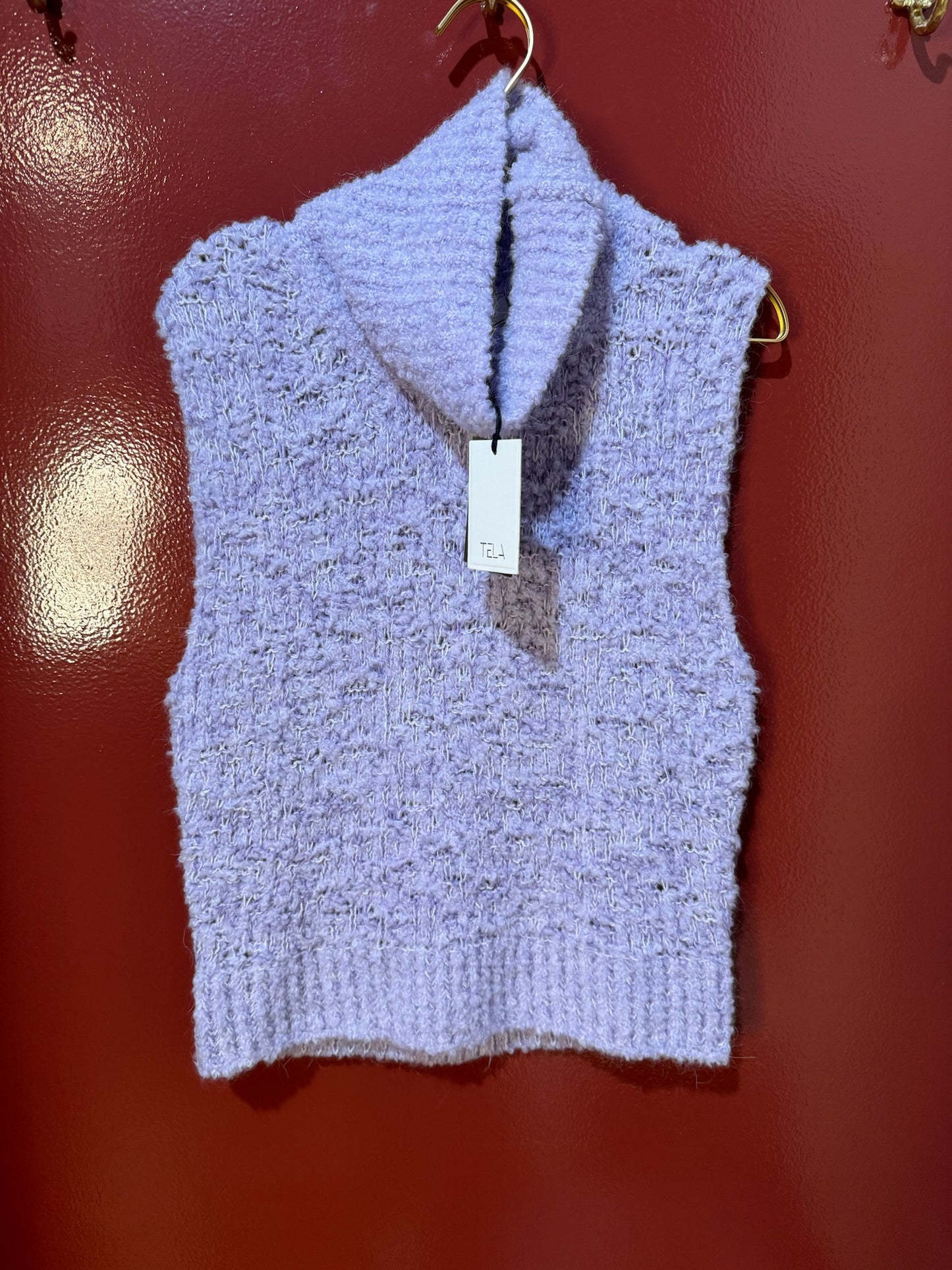 Tela-Sweater Fuzzy Purple M