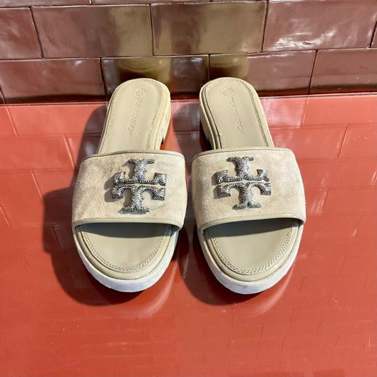 Tory Burch Slide Crystal Logo 10