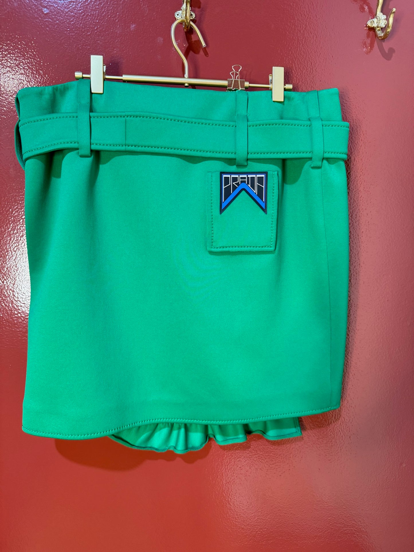 Prada Green Skirt with Ruffle 46