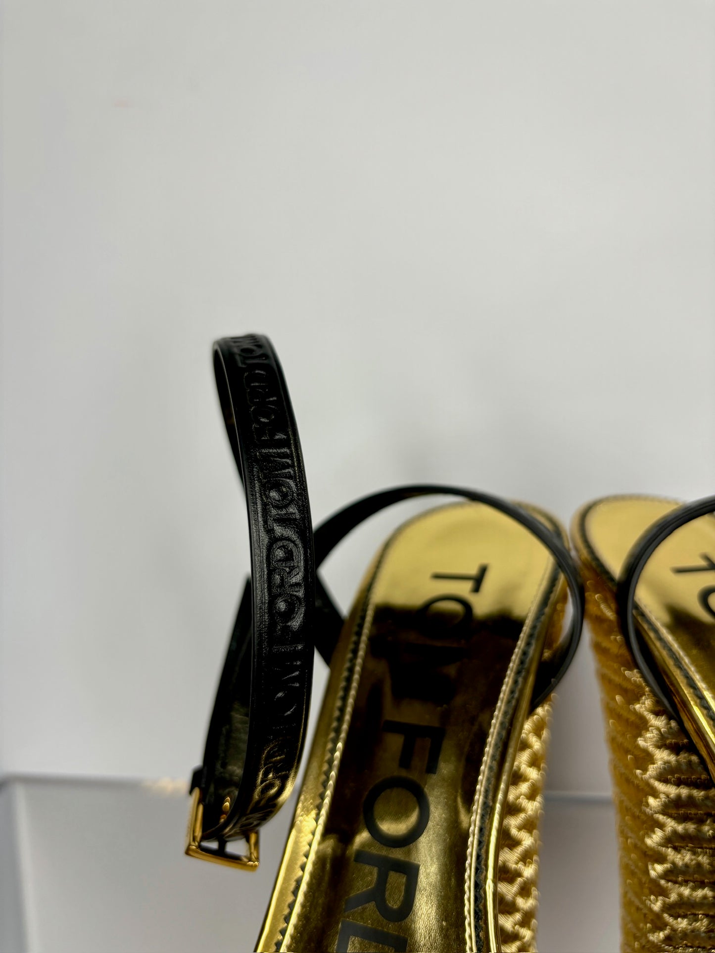 Tom Ford Gold Platform Heels 6.5