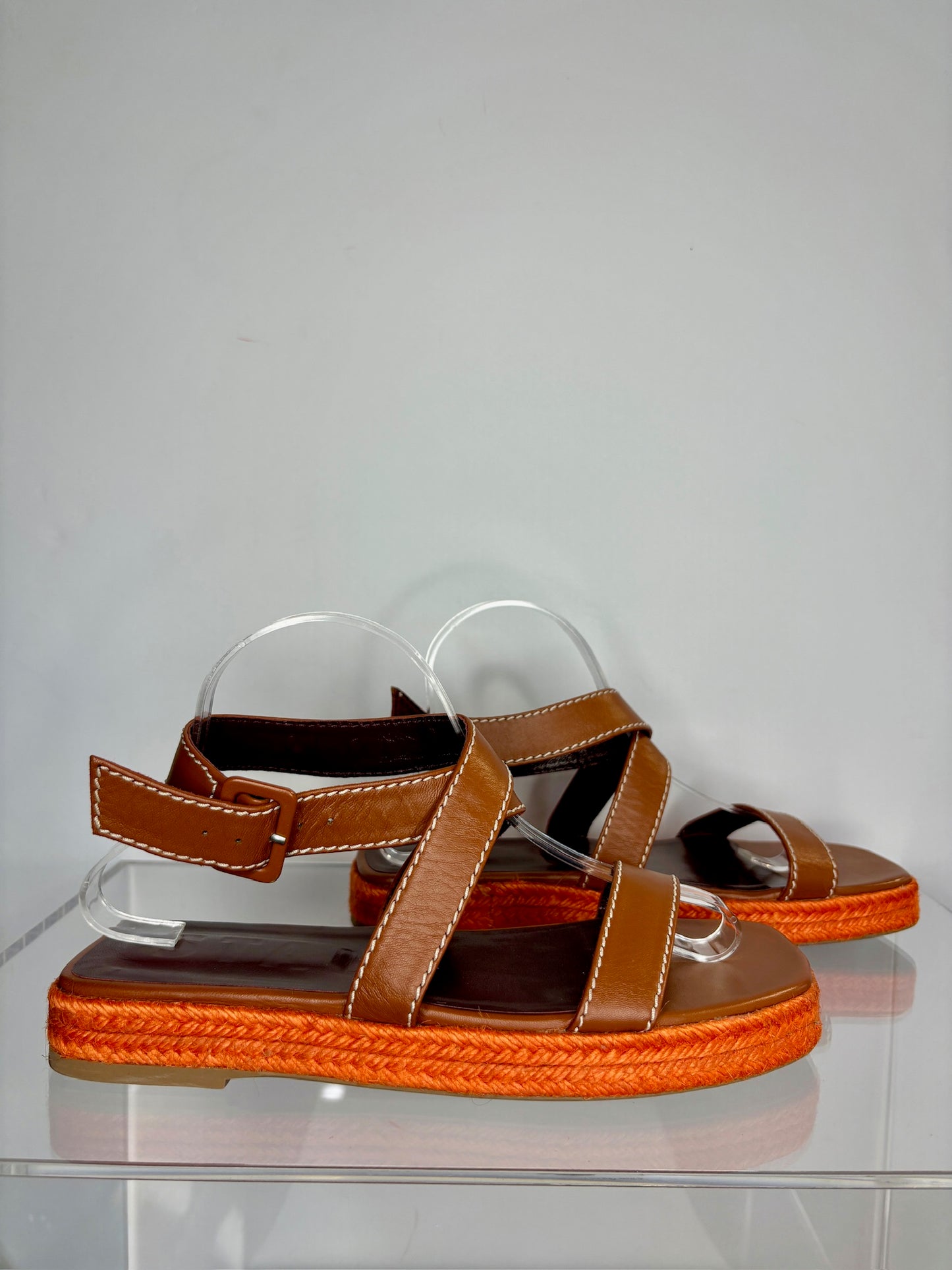 Staud Sandal Orange Brown 40