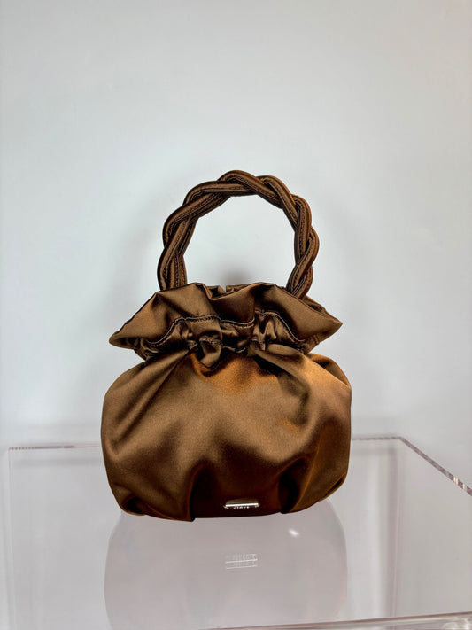 Staud Satin Brown Bucket Bag