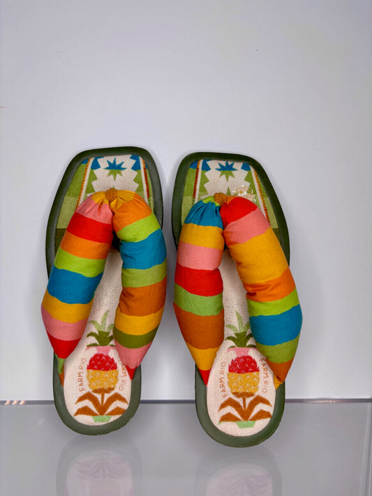 Farm Rio flip flop rainbow 8