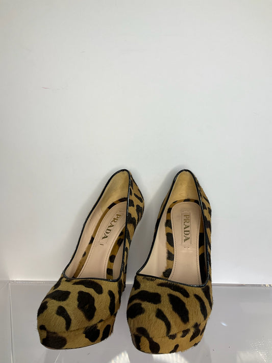 Prada Leopard Platform Heel 37.5