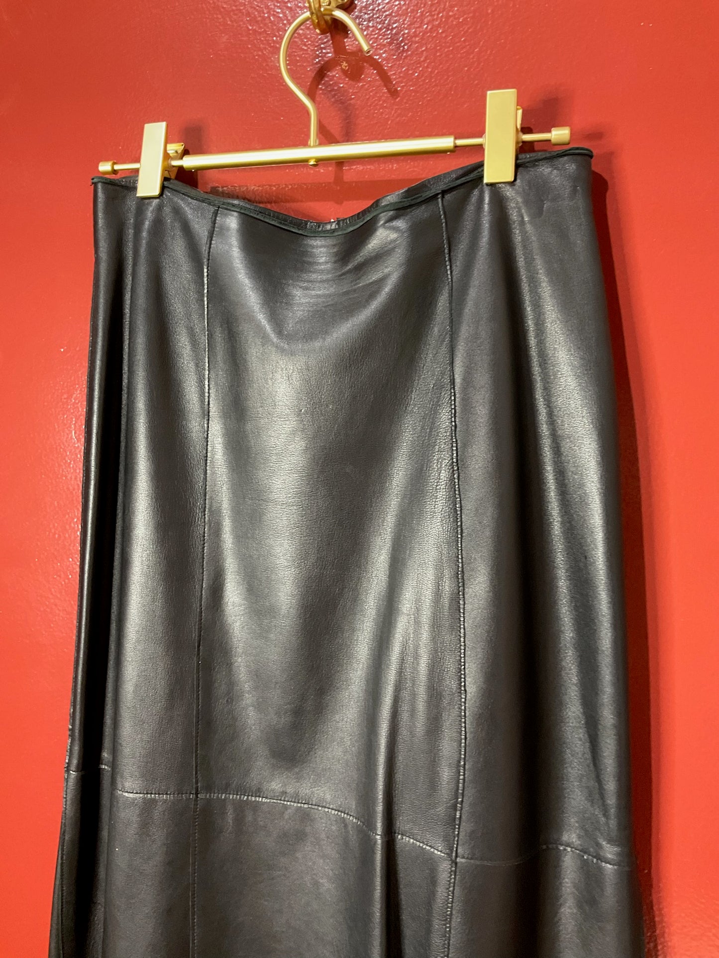 Unbranded Black Leather Long Skirt S