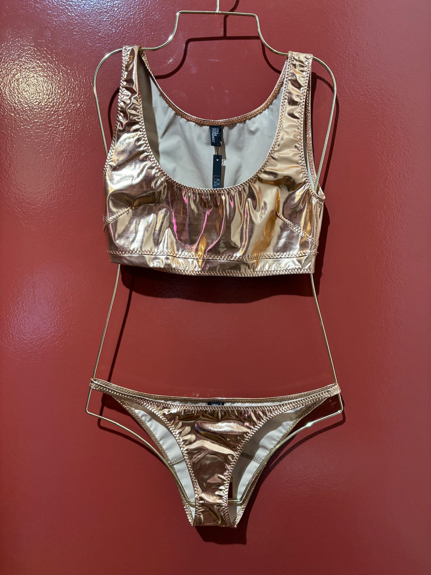 Lisa Marie Fernandez Rose Gold Swim Top 1