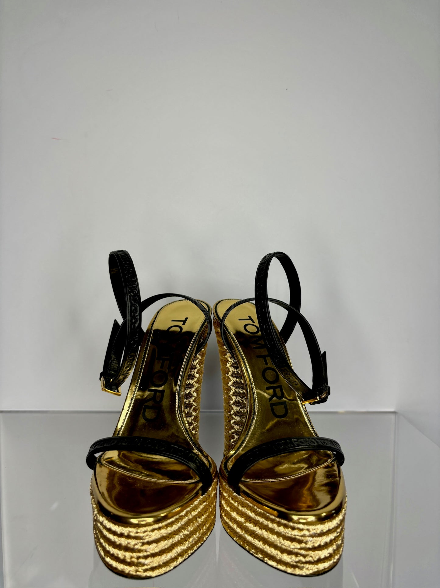 Tom Ford Gold Platform Heels 6.5