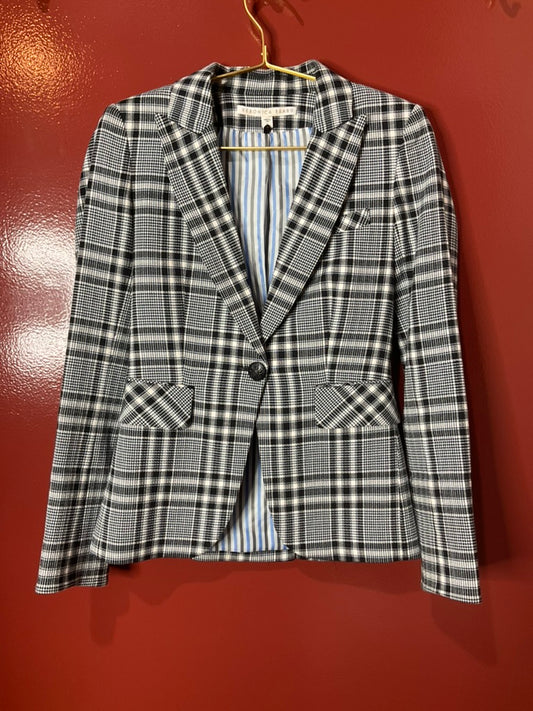 Veronica Beard Black Plaid Blazer 0