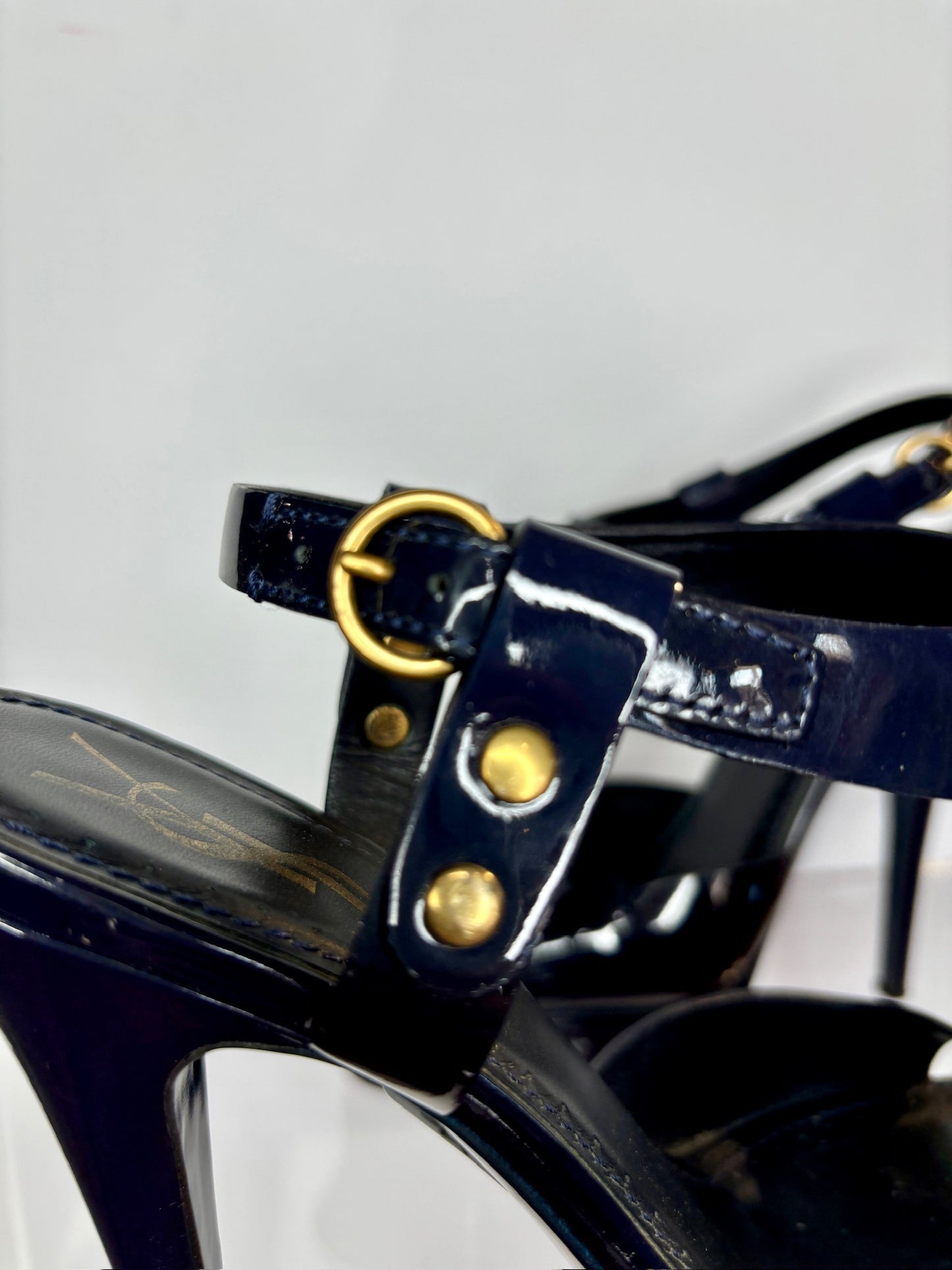 YSL Heels Platform Navy 37.5