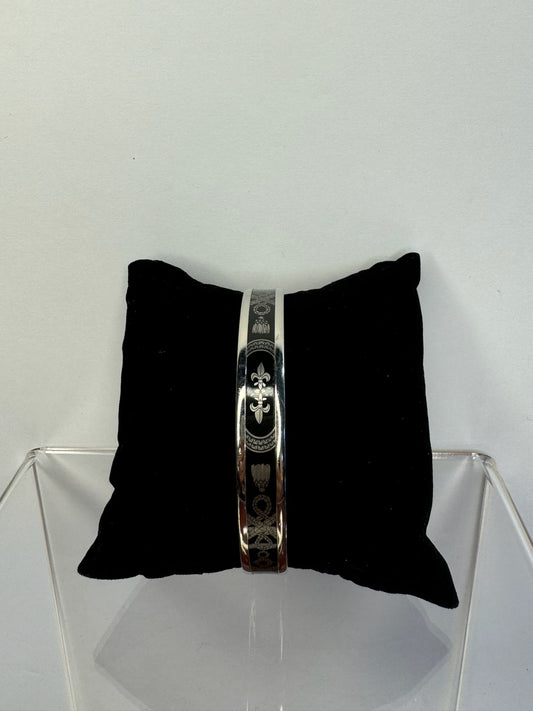 Hermes thin bamgle with silver rope detail