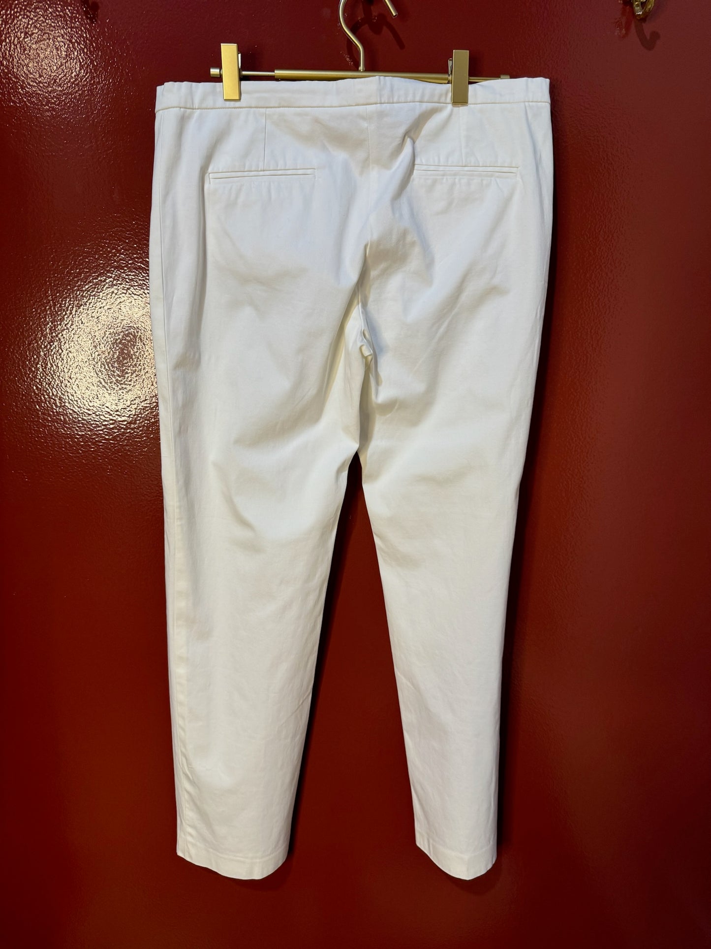 Louis Vuitton White Flat Front Pants 40