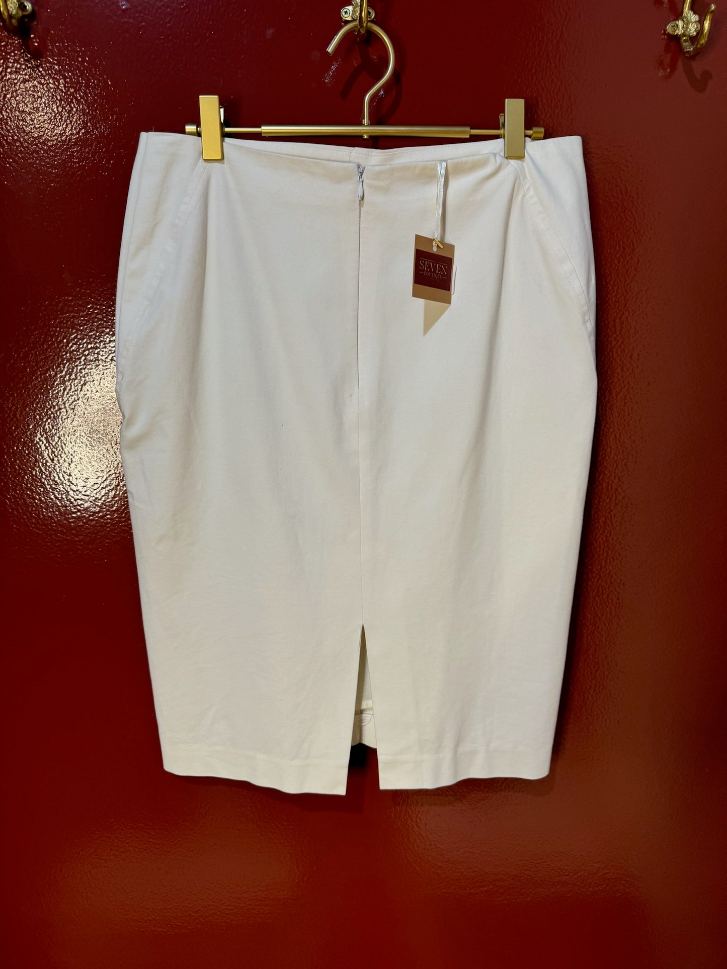 Brunello Cucinelli White Pencil Skirt Large