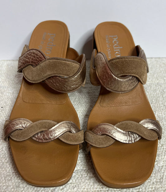 Pedro Garcia Brown Block Heel Sandal 36 1/2
