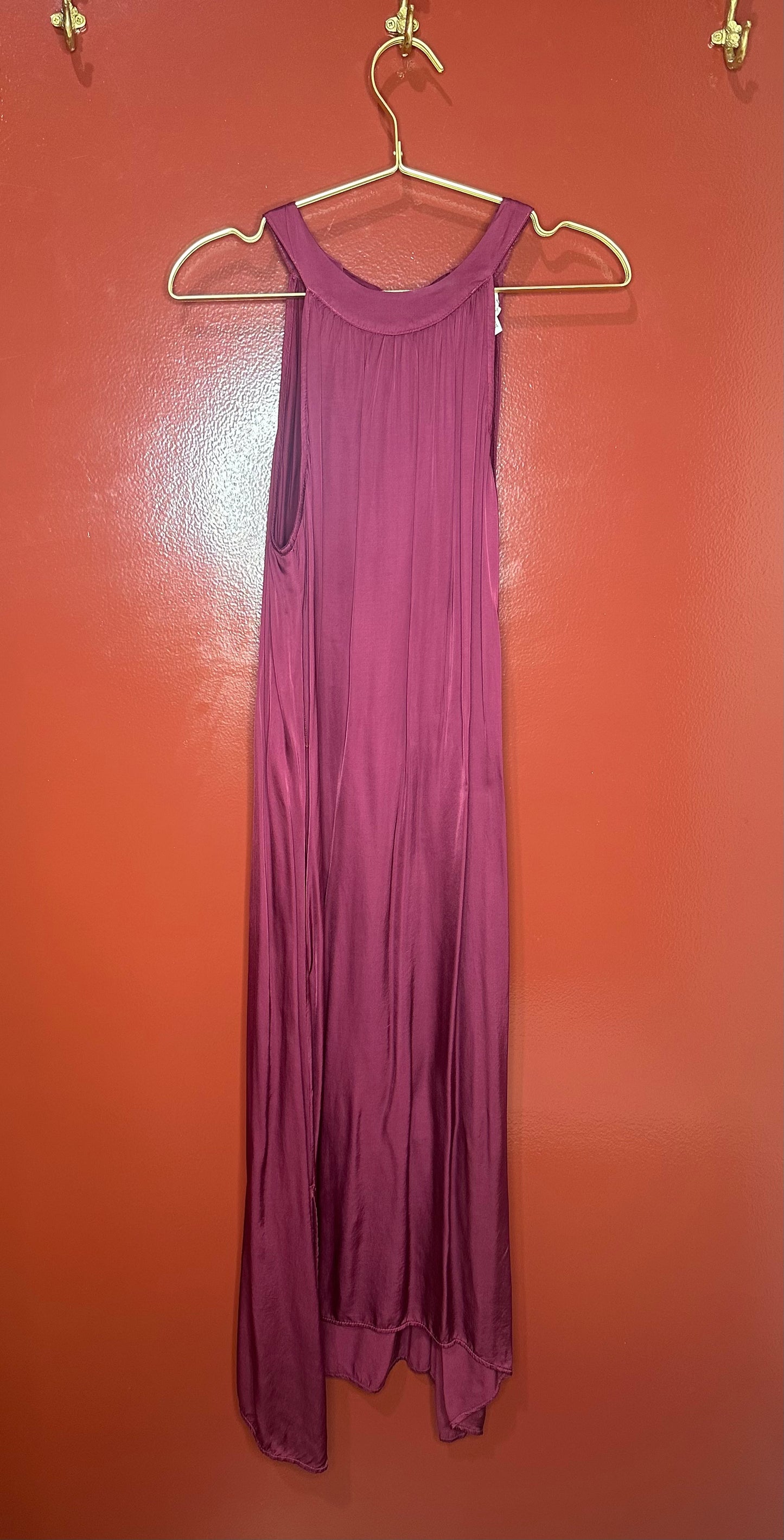 Velvet Purple Sleeveless Dress S