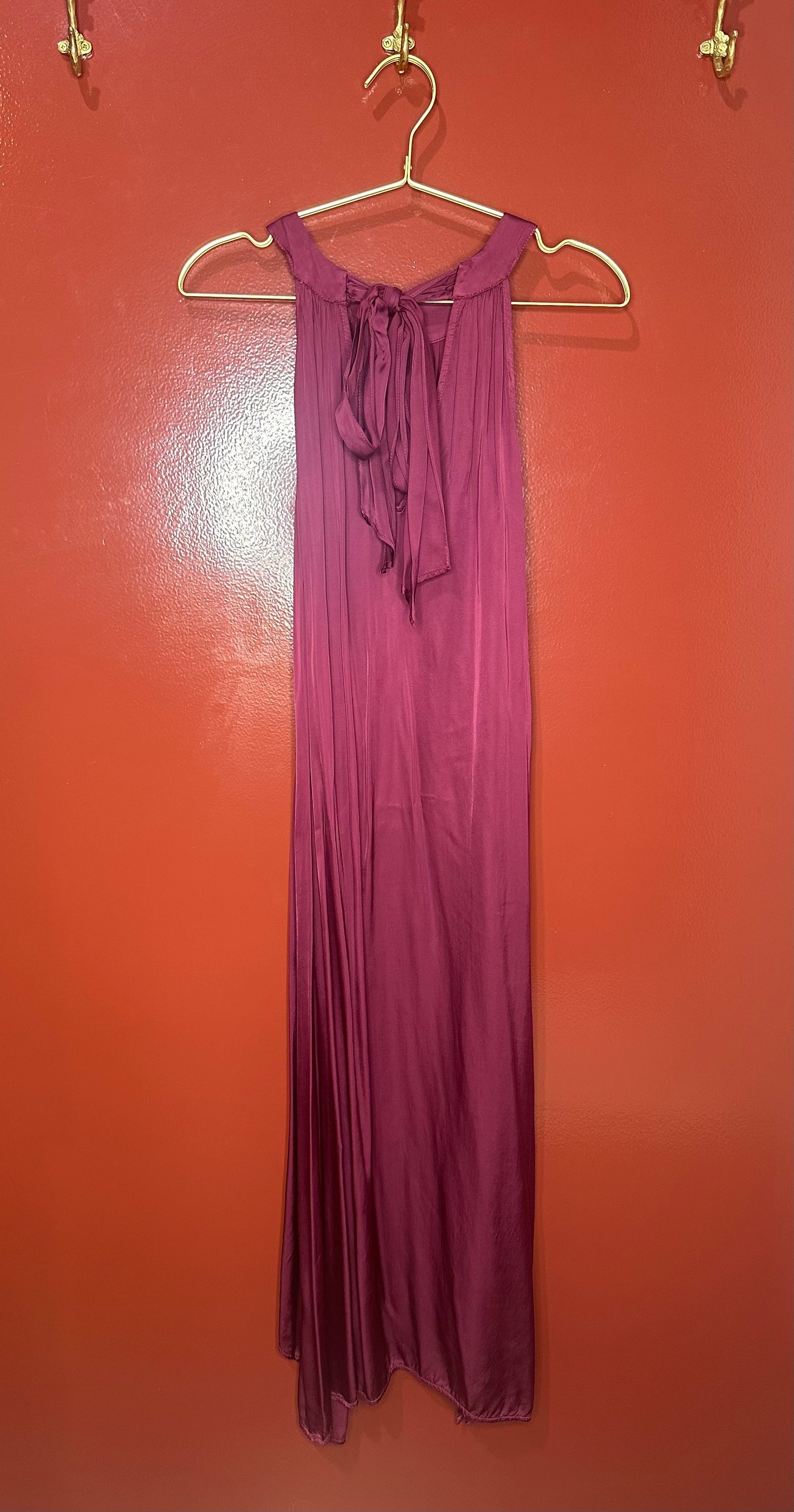 Velvet Purple Sleeveless Dress S