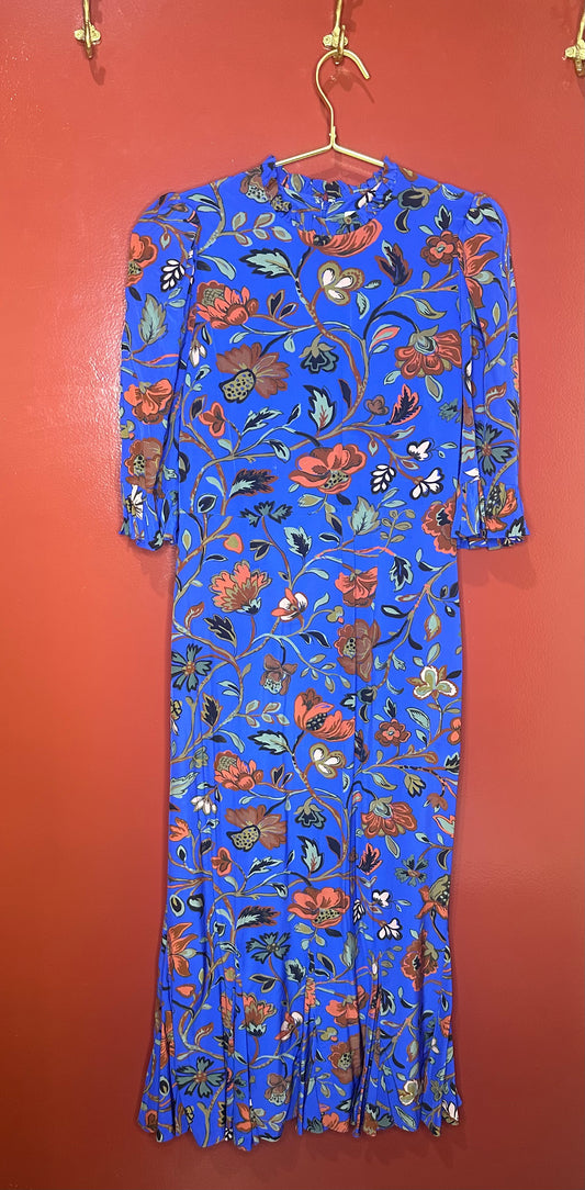 Rhode Long Blue Floral Dress 8