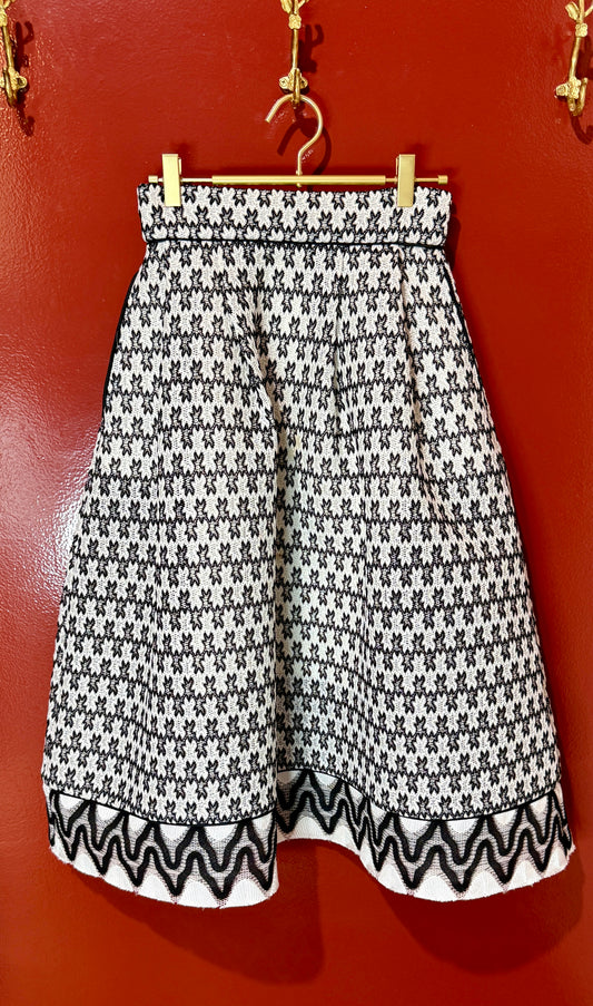 Maje Black/White Midi Skirt With Pockets 2