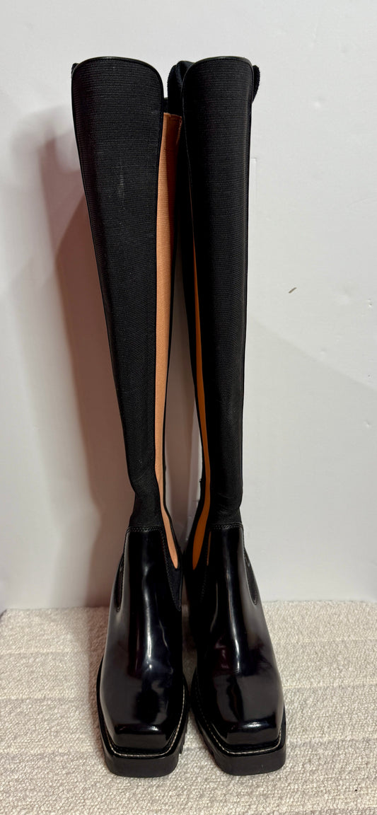 Louis Vuitton Black Block Heel 38 1/2