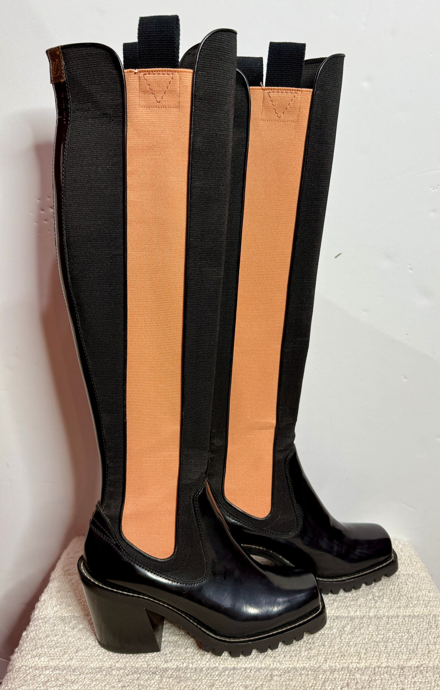 Louis Vuitton Black Block Heel 38 1/2