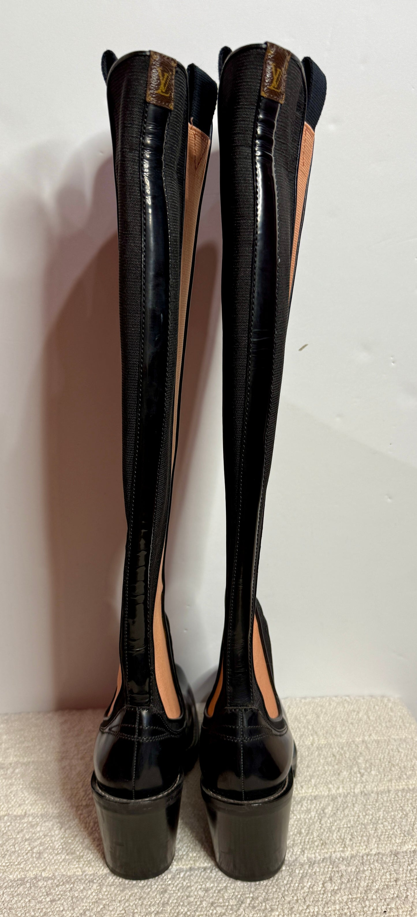 Louis Vuitton Black Block Heel 38 1/2