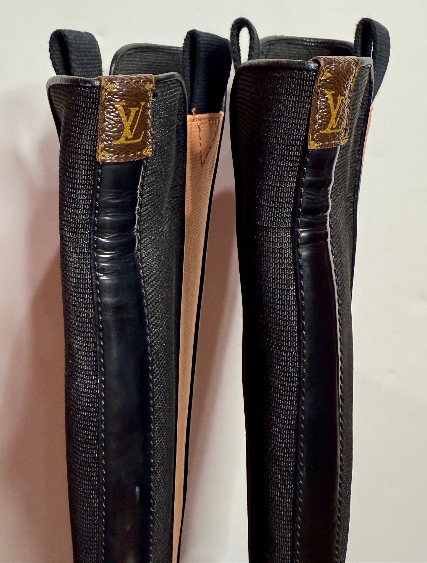 Louis Vuitton Black Block Heel 38 1/2