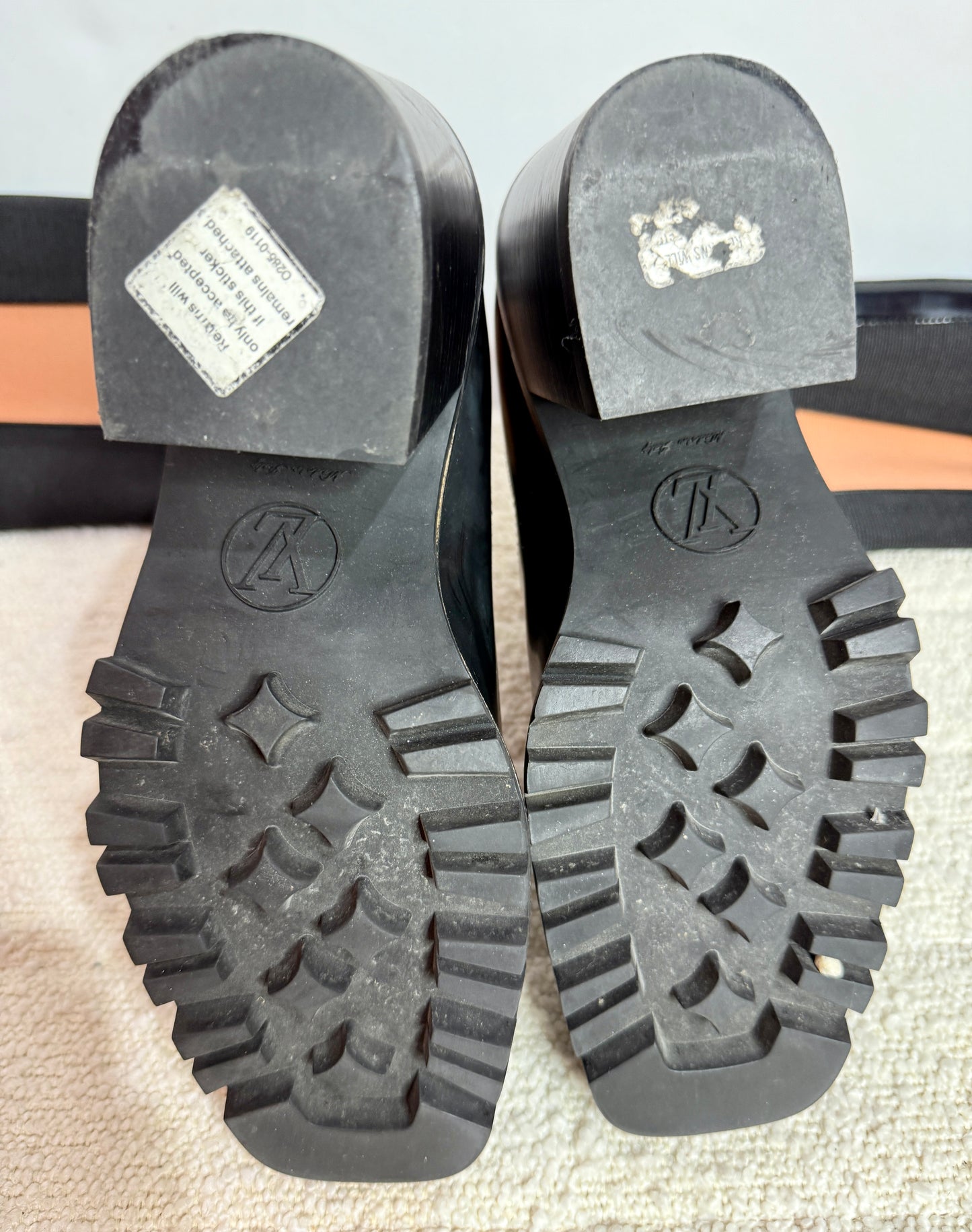 Louis Vuitton Black Block Heel 38 1/2