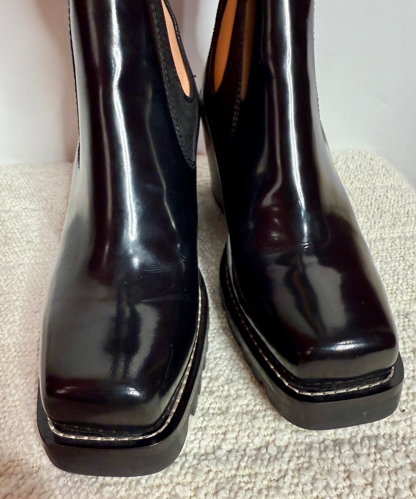 Louis Vuitton Black Block Heel 38 1/2