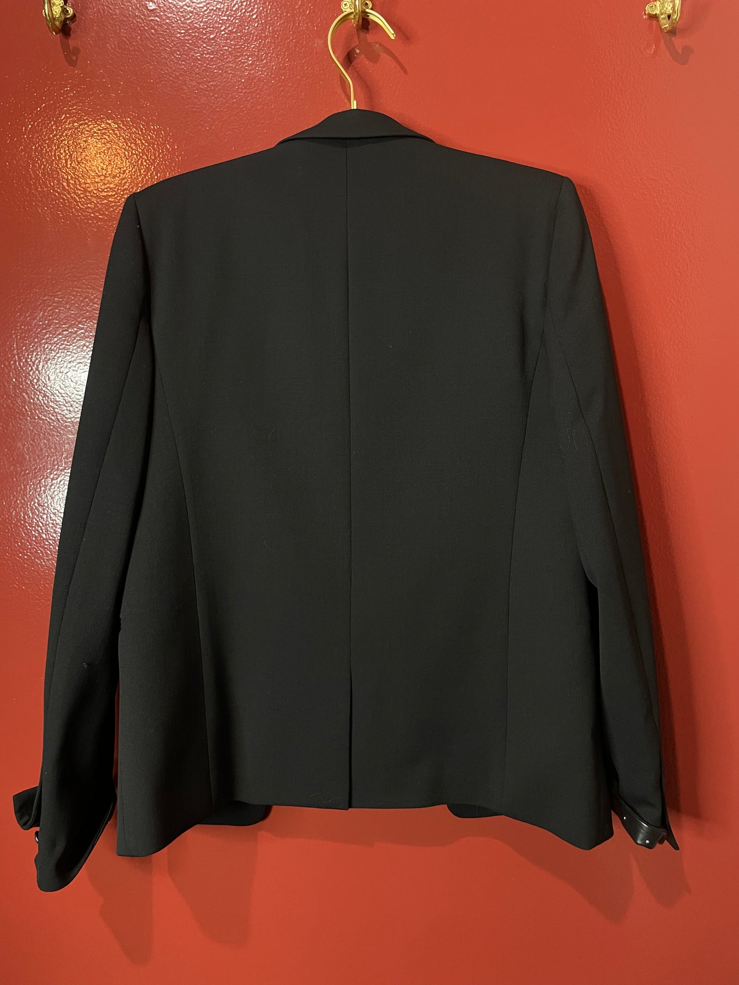 The Kooples Black Leather Trim BlazerXS/S