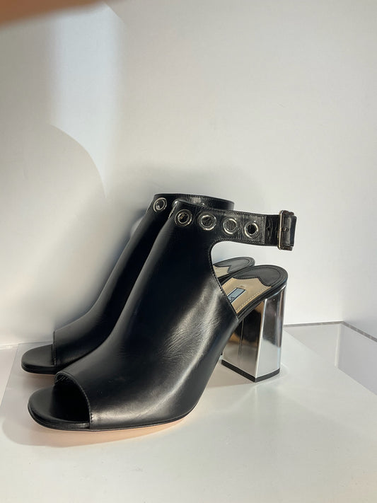 Prada Black Bootie Sandals 39.5