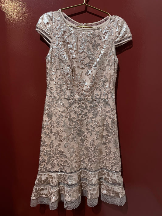 Tadashi Shoji Embroidered Lace Cap Sleeve Dress 4
