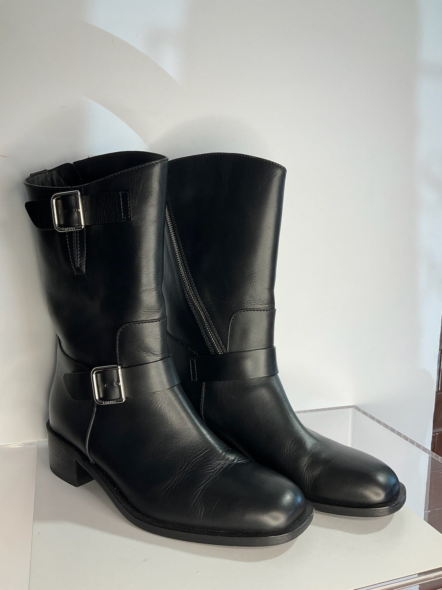 Chanel moto buckle boots 40