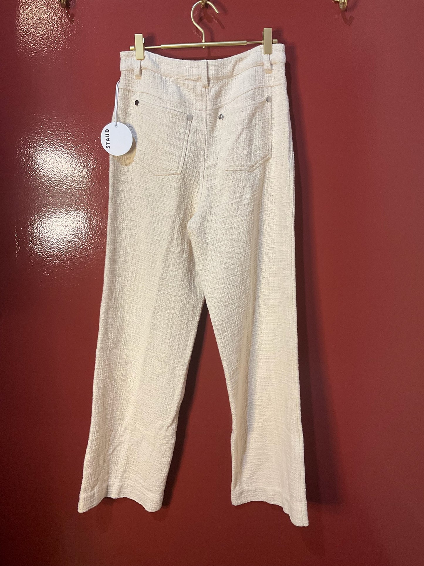 Staud Cream Tweed Pants 2