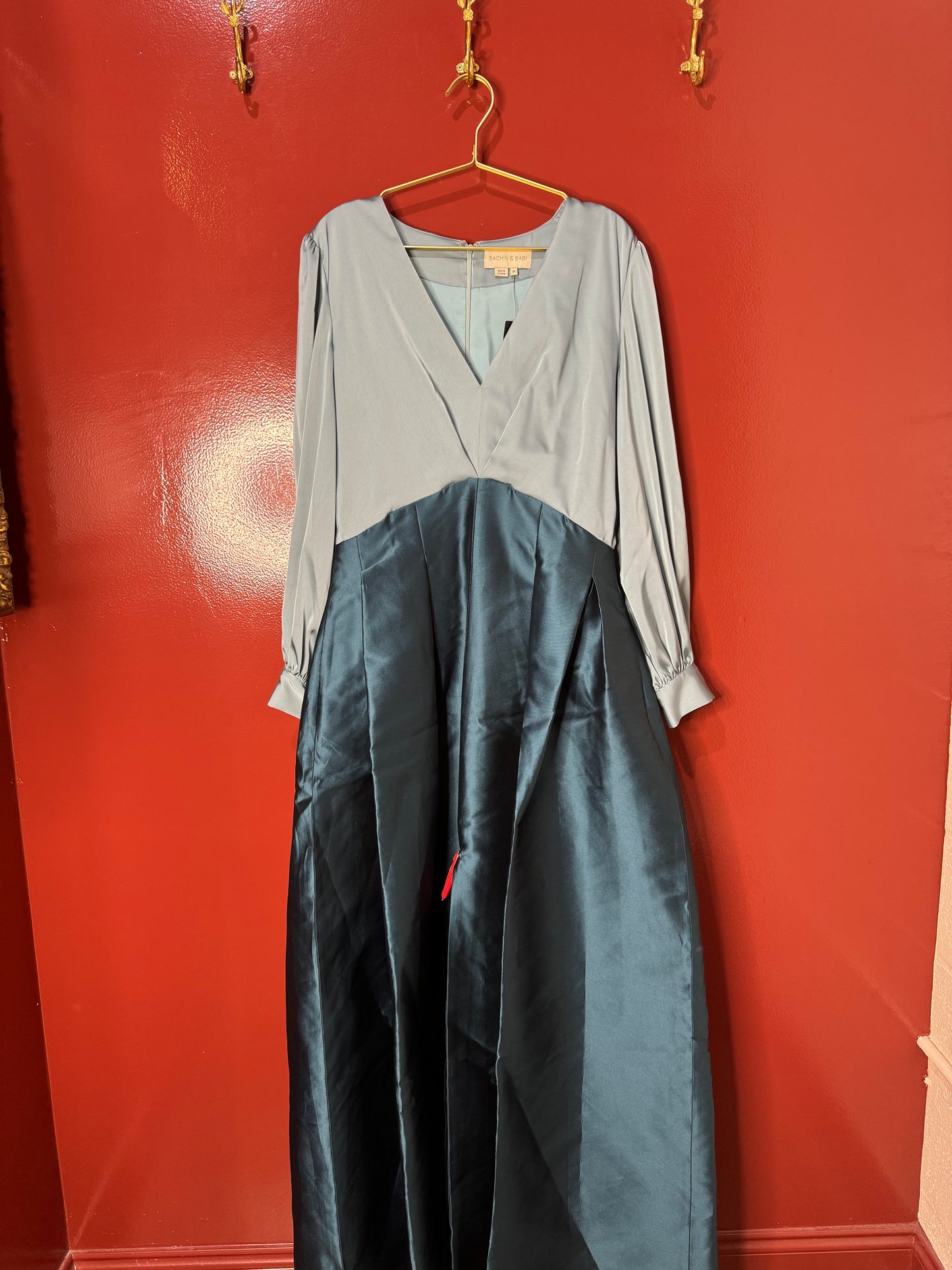 Sachin and Babi Blue Formal Gown 12