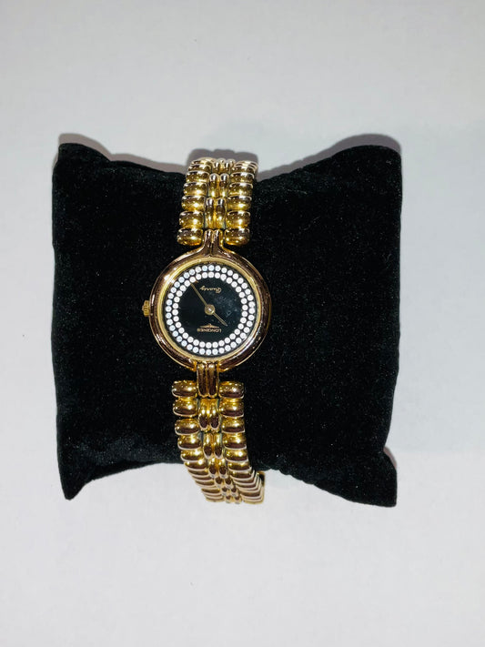 Joan Rivers Gold Tone Blk Dial