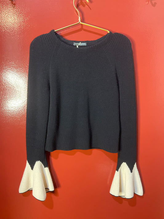 Alexander McQueen Black/Cream Knit Sweater S