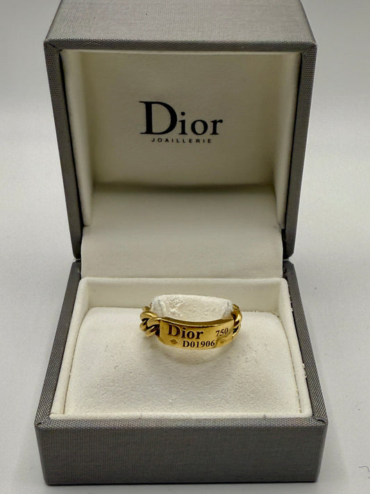 Dior 18K Gold Gourmette Ring 50