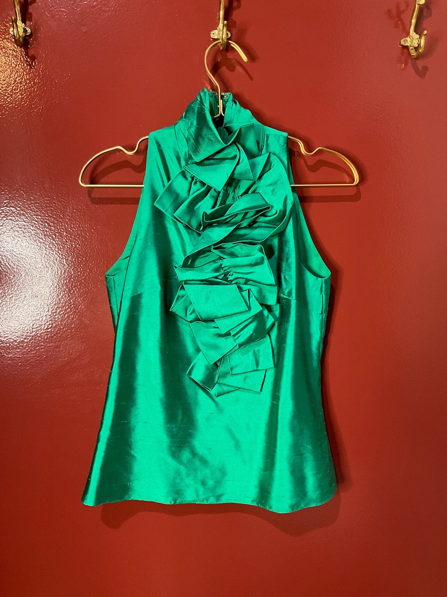 Ralph Lauren Green Ruffle Top 4