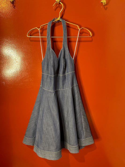 Alexis Denim Halter Dress S