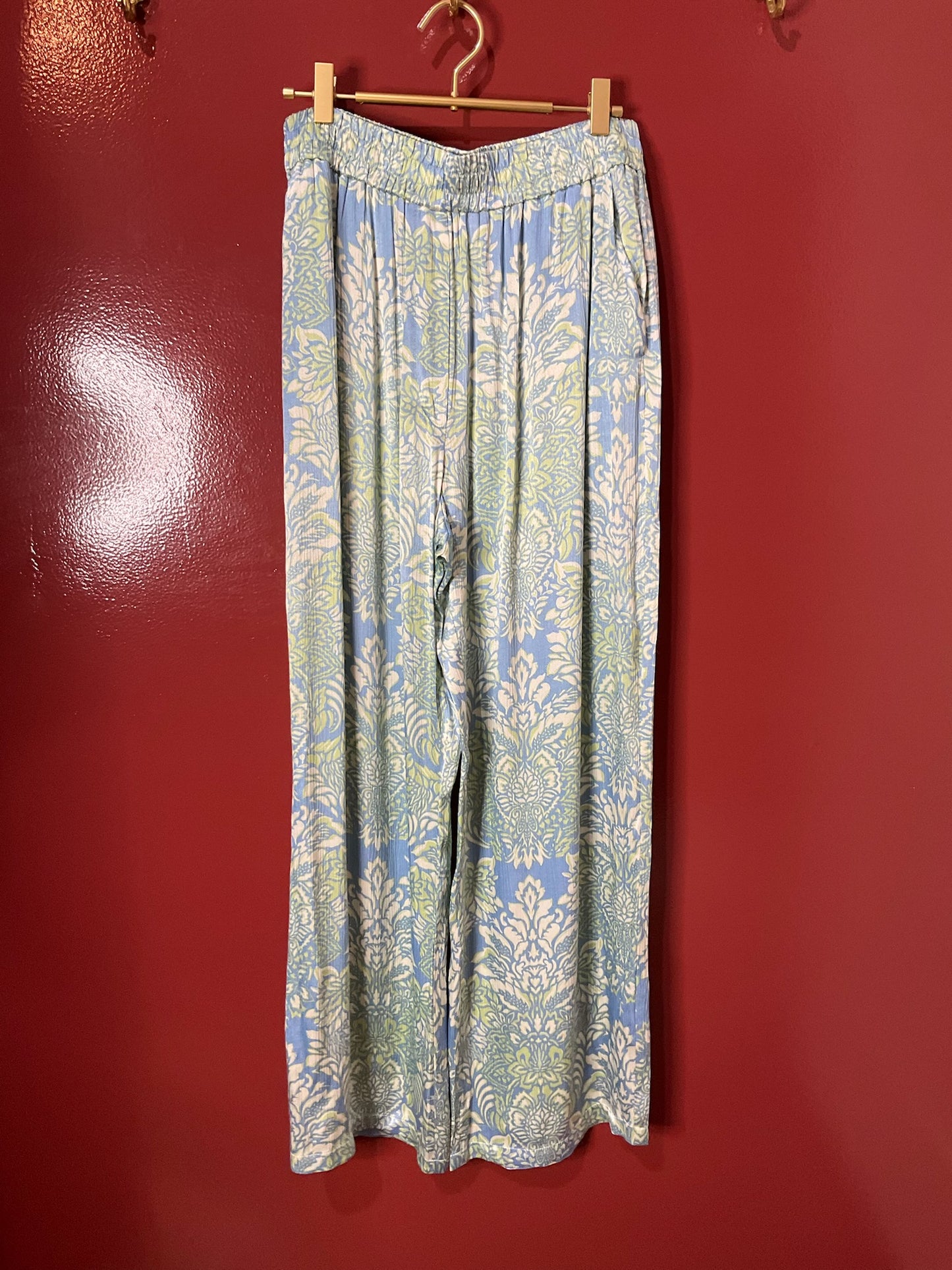 Alexis silk blue/green pants XL