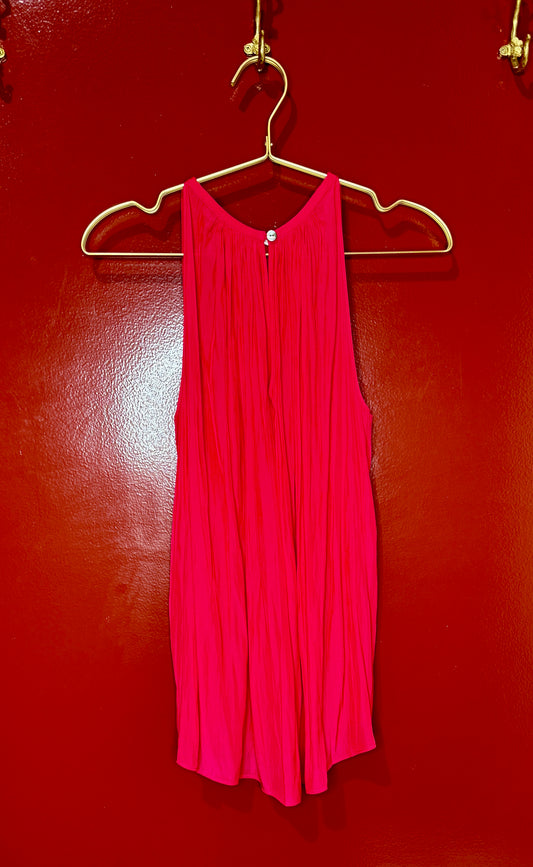 Ramy Brook Hot Pink Sleeveless Smocked Waist Top S