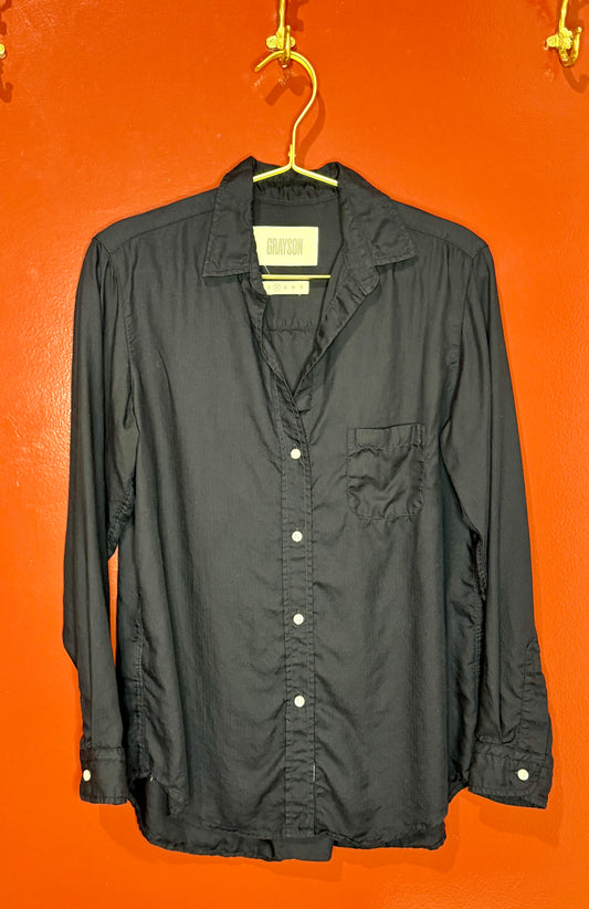Grayson Navy Long Sleeve Button Up Top 2