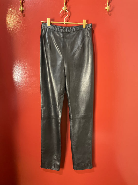 Oscar de la Renta Leather Pants 6