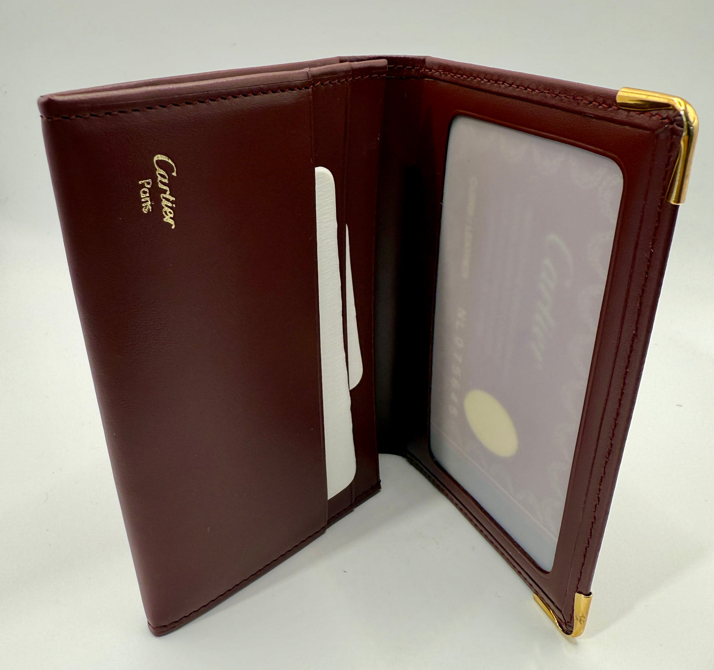 Cartier Burgundy Calfskin Card Holder