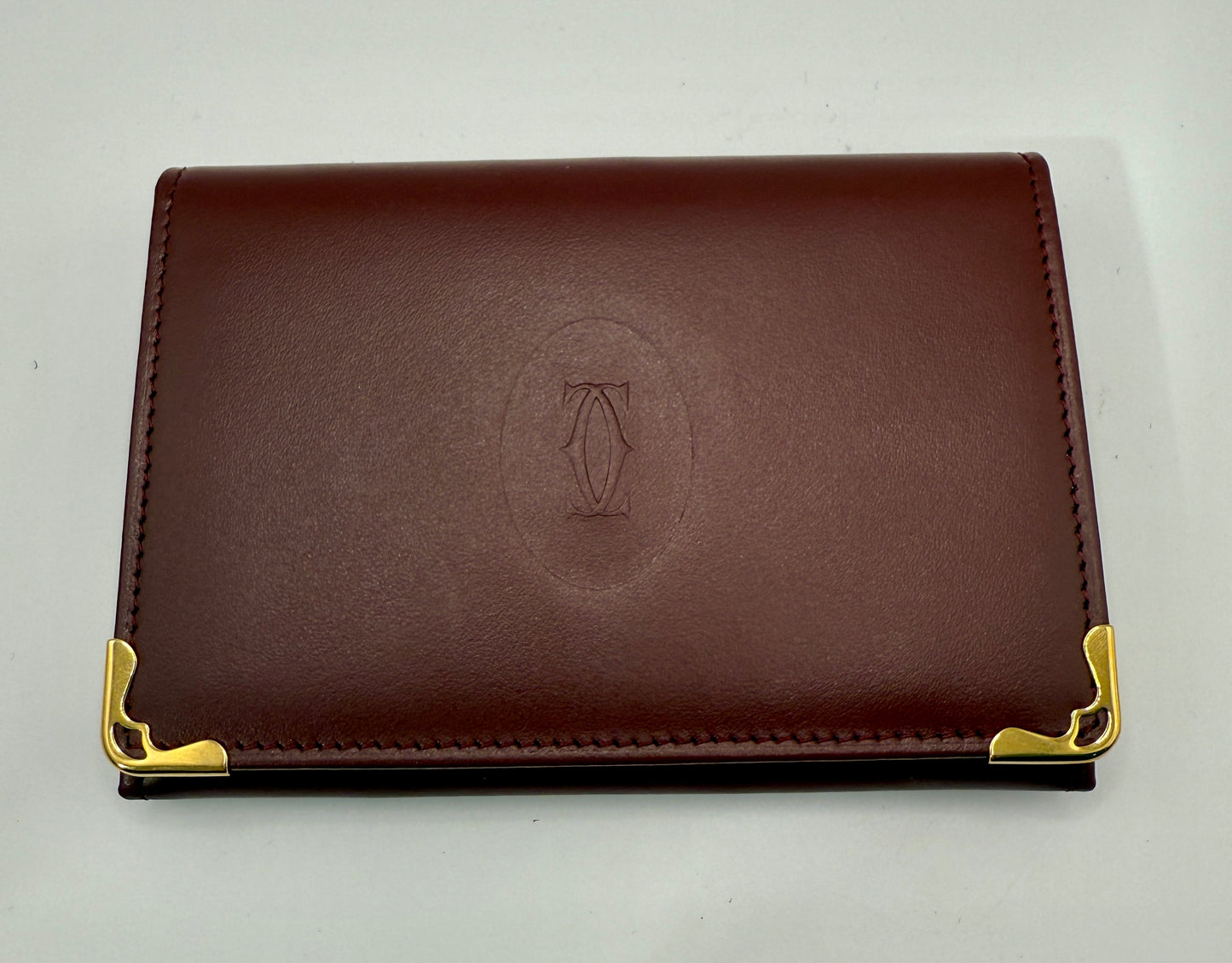 Cartier Burgundy Calfskin Card Holder