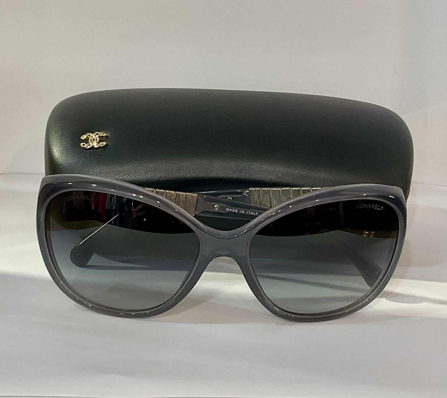 Chanel Crystal Bijou  Gray Sunglasses